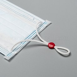 口カバー用PVCプラスチックコードロック  アンチスリップコードバックル  ロープアジャスター  フラットラウンド  レッドオレンジ  10x4mm  穴：1.6mmと1.6x4mm&nbsp;KY-K011-05