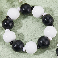 50Pcs 2 Colors Wood Large Hole European Beads&nbsp;WOOD-SP0001-50