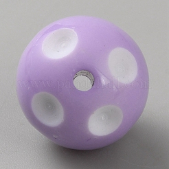 アクリルビーズ  ラウンド  プラム  19.5mm  穴：2.5mm&nbsp;LS-MACR-WH20003-02K