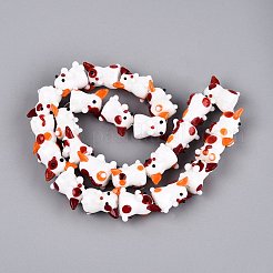 手作りランプワークビーズ  チワワ犬  チョコレート  20~23x17~21x16~19mm  穴：1~1.6mm&nbsp;LAMP-Q039-17