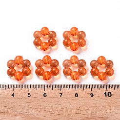 透明なアクリルビーズフレーム  花  ダークオレンジ  16.5x15.5x6mm  穴：2mm  約674個/500g&nbsp;TACR-S153-01A-84