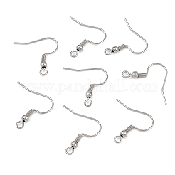変色しにくい304ステンレススチール製ピアスフック  耳ワイヤー  水平ループ付き  ステンレス鋼色  21x22mm  穴：2mm  21ゲージ  ピン：0.7mm&nbsp;STAS-R044
