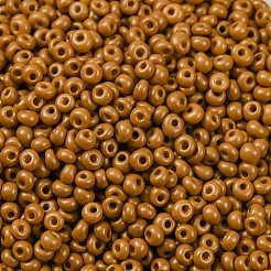 ベーキングペイントガラスのシードビーズ8/0  丸い穴  ティアドロップ  シエナ  3x2mm  穴：1mm  約18750個/ポンド&nbsp;SEED-M012-02A-51