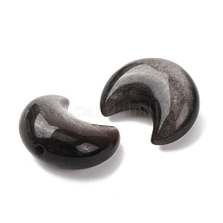 天然銀黒曜石ビーズ  ムーン  17.5x14.5~15x8~9mm  穴：1.2mm&nbsp;G-A310-02