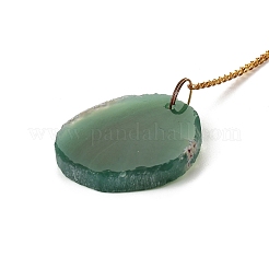 Natural Green Aventurine Chips & Agate Slice Suncatcher&nbsp;AJEW-C048-01D