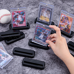 アクリルカードレンガディスプレイスタンド  トレーディングカードホルダー  長方形  ブラック  103x38x13mm&nbsp;AJEW-WH0817-101