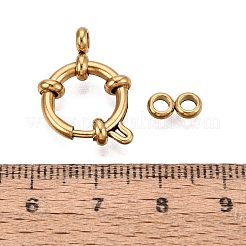 304ステンレススチールスプリングリング留め金  イオンプレーティング（ip）  18KGP本金メッキ  17x14x4mm  穴：2.5mm&nbsp;STAS-L310-04G