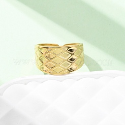 304 Stainless Steel Open Cuff Rings for Women&nbsp;RJEW-K309-08G