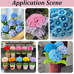 シェニールステムのティンセルガーランドDIYクラフトキット  シェニールステムを含む  鉄の茎の花棒  ナイロンオーガンジーリボン  ポリエステルと紙の包装材、包装材、マスキングテープ  ミックスカラー  300x5~6mm  150pc&nbsp;DIY-SC0033-14D