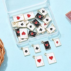 25個5スタイルアロイエナメルペンダント  カードを再生  ミックスカラー  14.5~19x11~14x1.2~1.5mm  穴：1.4~1.7mm  5個/スタイル&nbsp;ENAM-FP0002-85