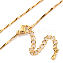 Brass Box Chain Necklaces for Women&nbsp;NJEW-U011-05G