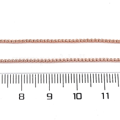 女性のための真鍮のベネチアンチェーンネックレス  304ステンレススチール製カニカン付き  ラックめっき  鉛フリー＆カドミウムフリー  長持ちメッキ  ローズゴールド  17.80x0.06インチ（45.2x0.15cm）&nbsp;NJEW-D302-08RG