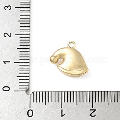 クリスマスの真鍮チャーム  ちょう結びのある帽子  ゴールドカラー  11x13x4mm  穴：1.2mm&nbsp;LS-KK-H521-03G