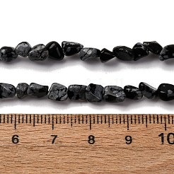 天然石スノーフレークオブシディアンビーズ連売り  ナゲット  5~9x4~6x3~4.5mm  穴：0.7mm  約75~89個/連  15.35''（39cm）〜15.94''（40.5cm）&nbsp;G-I389-A24