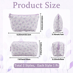 2Pcs 2 Styles Portable Travel Polyester Cosmetic Zipper Storage Clutch Bags&nbsp;ABAG-CY0001-01C
