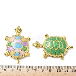 304ステンレススチール製ビッグペンダント  ウミガメ  エナメル  ゴールドカラー  ミックスカラー  57x35.5x6.5mm  穴：1.6mm&nbsp;STAS-K291-04G