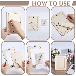 未完成の木製額縁スタンド  長方形  トウモロコシの穂の黄色  188x139x75mm。&nbsp;AJEW-WH0696-160-1