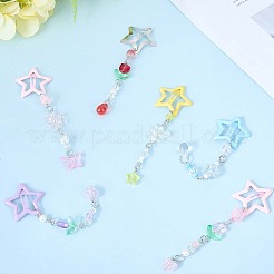 6Pcs 6 Colors Star Iron & Plastic Snap Hair Clips&nbsp;PHAR-CP0001-27