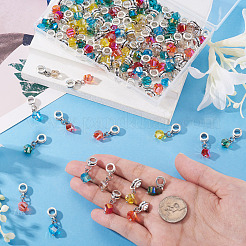 105Pcs 7 Colors Glass European Dangle Charms&nbsp;PALLOY-TAC0221