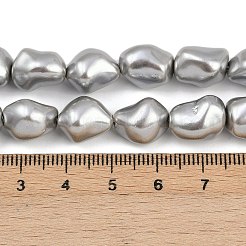 電気めっきシェルパールビーズ連売り  ナゲット  銀  11~12x8~10x8~10mm  穴：1.5mm  約37個/連  15.94''（40.5センチメートル）&nbsp;BSHE-H113-05B
