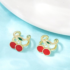 Brass Enamel Cuff Earrings&nbsp;EJEW-Q045-01G