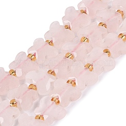 天然石ローズクォーツビーズ連売り  蝶  シードビーズで  7~8.5x9.5~11x3.5~5mm  穴：1~1.2mm  約41~45個/連  14.96~15.16インチ（38~38.5cm）&nbsp;G-N371-10A-07