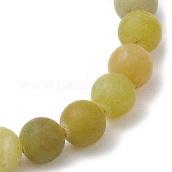 Frosted Natural TaiWan Jade Round Beaded Stretch Bracelets for Women Men&nbsp;BJEW-JB11478-01