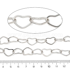 Rack Plating Brass Heart Link Chains&nbsp;CHC-N009-02P