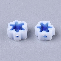 ガラスビーズ  花  藤紫色  4~6.5x4~6.5x2.5~3mm  穴：1mm&nbsp;X-GLAA-T019-03-A02