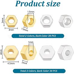 120Pcs 4 Styles Rack Plating Brass Beads&nbsp;KK-PH0010-68