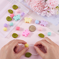 24Pcs 3 Styles Food Grade Eco-Friendly Silicone Focal Beads with Round Nylon Thread&nbsp;SIL-SP0001-12