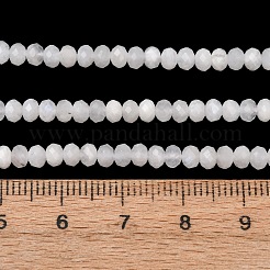 天然レインボー ムーンストーン ビーズ 連売り  多面カット  ロンデル  4x3mm  穴：0.7mm  約136個/連  15.16''（38.5センチメートル）&nbsp;G-Z058-B01-02A-01