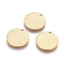Ion Plating(IP) 304 Stainless Steel Textured Pendants&nbsp;X-STAS-I098-01-15mm-G