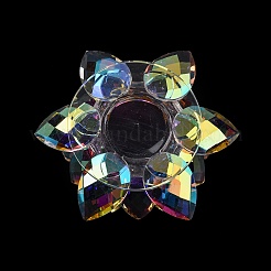 花の天然水晶キャンドルホルダー型  ホームデスクトップ装飾用  カラフル  110x55mm  内径：40mm&nbsp;AJEW-H154-02B