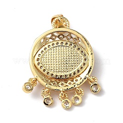 Lampwork Evil Eye Pendants with Colorful Cubic Zirconia&nbsp;ZIRC-L102-14G-02