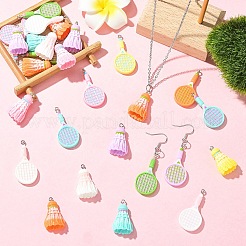 20Pcs 2 Styles Sports Opaque Resin Pendants&nbsp;RESI-YW0002-14