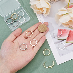 12Pcs 3 Colors 201 Stainless Steel Huggie Hoop Earrings Findings&nbsp;FIND-DC0005-89