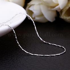 プラチナメッキスズ合金スネークチェーンファインネックレス  カニカン付き  18インチ（45.7cm）  0.5mm&nbsp;NJEW-BB10180-18
