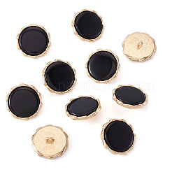 合金樹脂シャンクボタン10個  1穴  フラットラウンド  ゴールドカラー  22x8mm  穴：2mm&nbsp;BUTT-TA0001-36A
