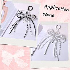 2Pcs 2 Styles Alloy with Glass Seed Bead Pendant Decorations&nbsp;KEYC-SP0001-27B