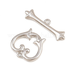 Heart Brass Toggle Clasps&nbsp;KK-G548-43P-04