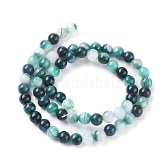 Natural Striped Agate/Banded Agate Beads Strands&nbsp;X-G-G582-6mm-48