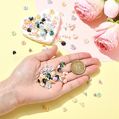 50個のレジンペンダント  真鍮パーツ  ミックスカラー  5mm  穴：2mm&nbsp;PALLOY-YW00104-01