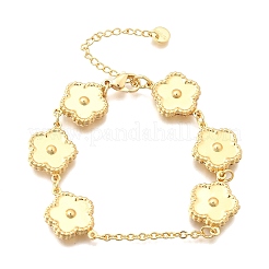 女性用304ステンレススチールリンクブレスレット  ゴールドカラー  7-1/8インチ（18.1cm）&nbsp;BJEW-P354-03A-G