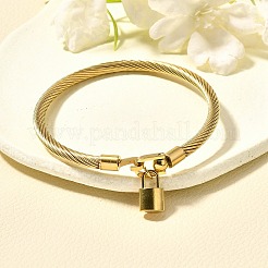 304 Stainless Steel Twisted Bangles for Women&nbsp;BJEW-U021-06G