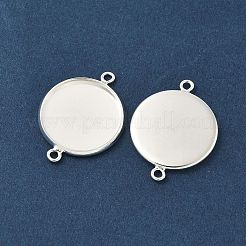 Flat Round Brass Connector Cabochon Settings&nbsp;X-KK-K414-13B-S