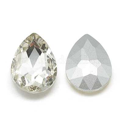 Pointed Back Glass Rhinestone Cabochons&nbsp;RGLA-T081-6x8mm-1
