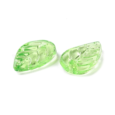 透明アクリルペンダント  葉  薄緑  18x11x3mm  穴：1.8mm  約1136個/500g&nbsp;SACR-A006-03-1