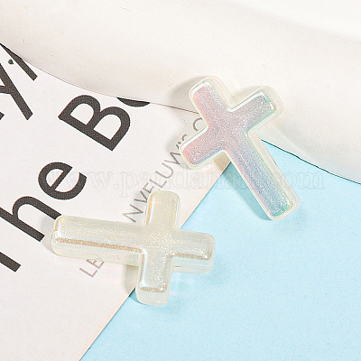 プラスチックビーズ  クロス  雪  24x17.5x5.5mm  穴：2mm&nbsp;KY-WH20001-01D-1
