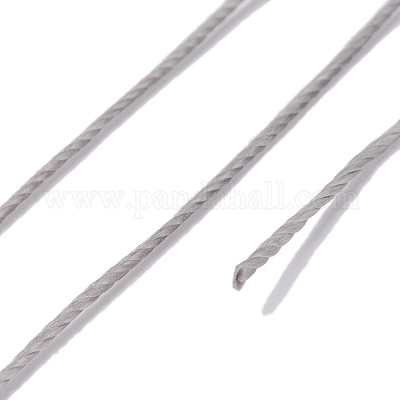 ラウンドワックスポリエステル糸ストリング  マイクロマクラメコード  ツイストコード  革縫い用  銀  0.8mm  約54.68ヤード（50m）/ロール&nbsp;YC-D004-02E-023-1